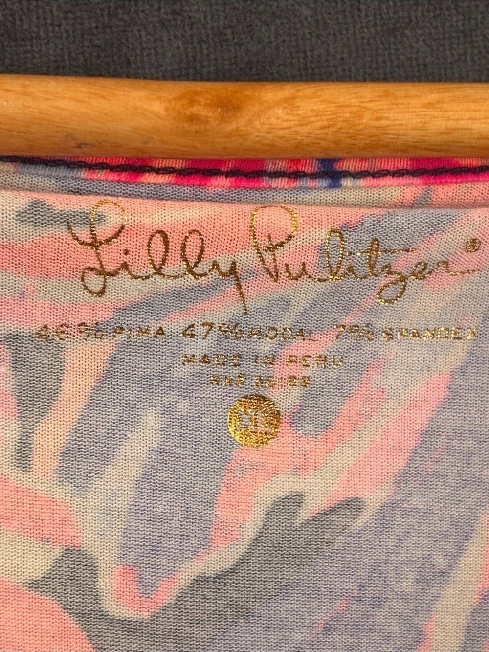 Lilly Pulitzer Mercer Top in Bright Navy Palms Up – Sz L - Picture 6 of 14